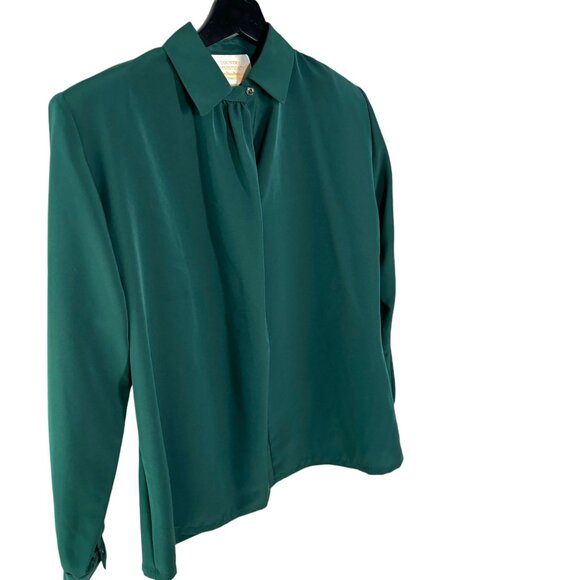Vintage 90s Pendleton Country Sophisticates Green Long Sleeve Top 6 - Picture 2 of 9